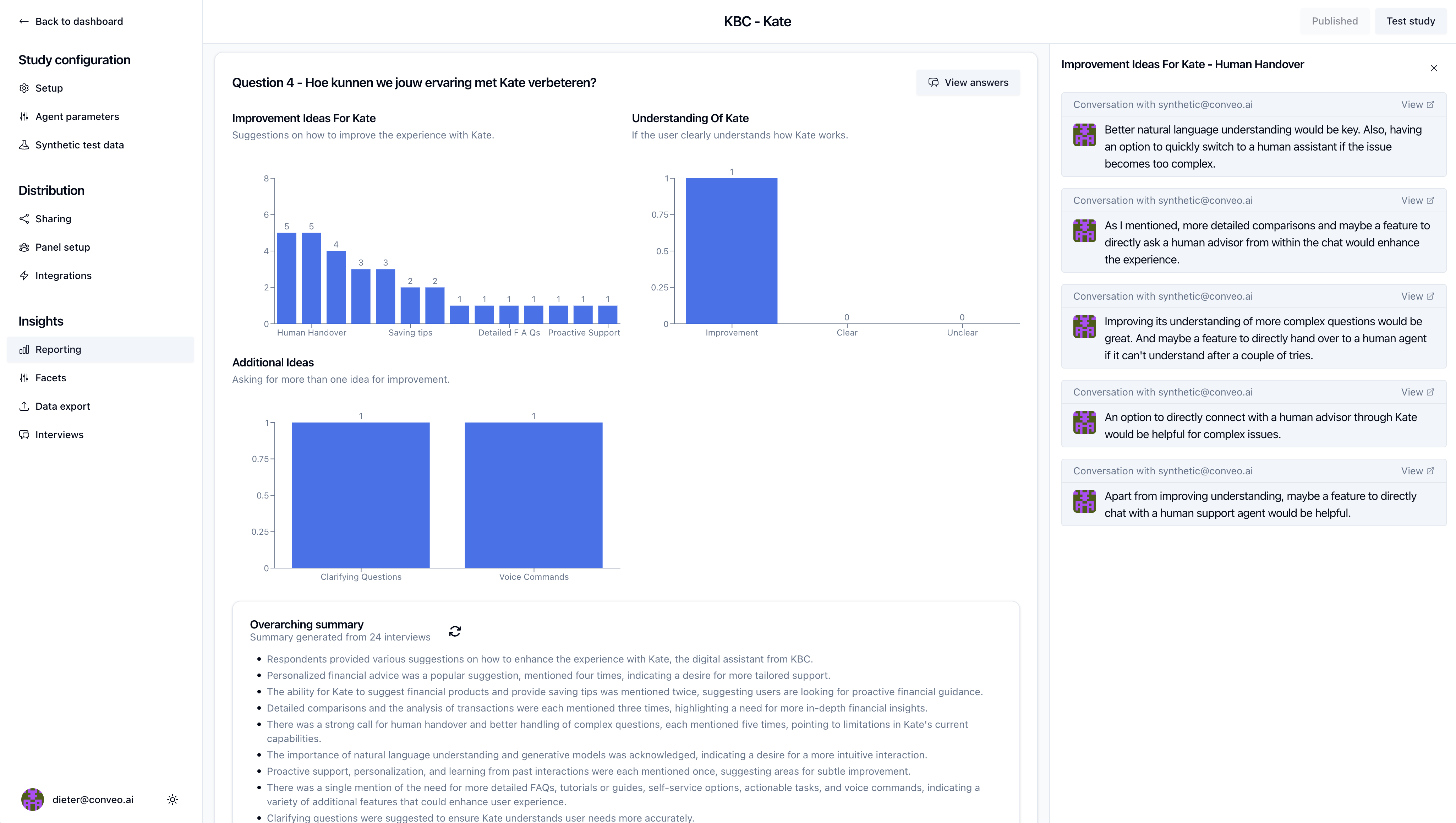 Conveo reporting example